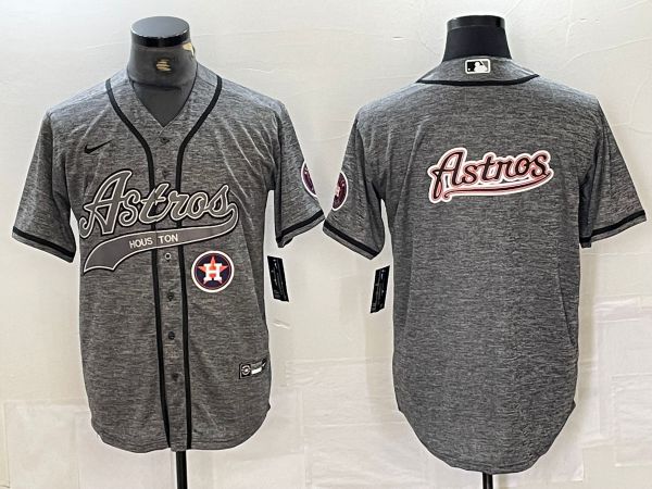 Men Houston Astros Blank Grey 2024 Nike Co Branding Game MLB Jersey style 7->philadelphia eagles->NFL Jersey